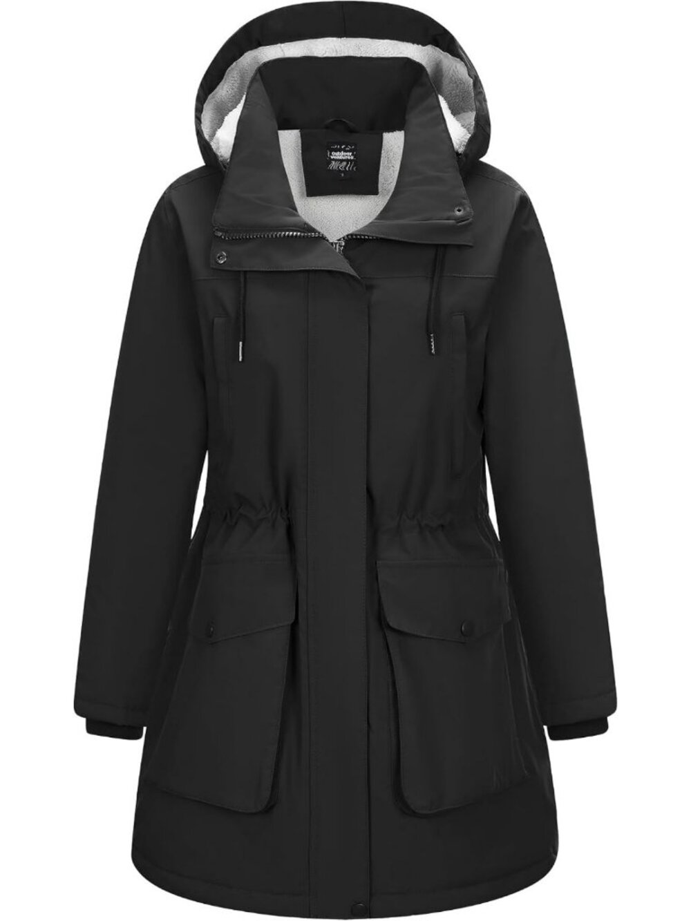 Stylish Women's Waterproof Winter Coat - Fleece Lined Hooded Parka for Cold